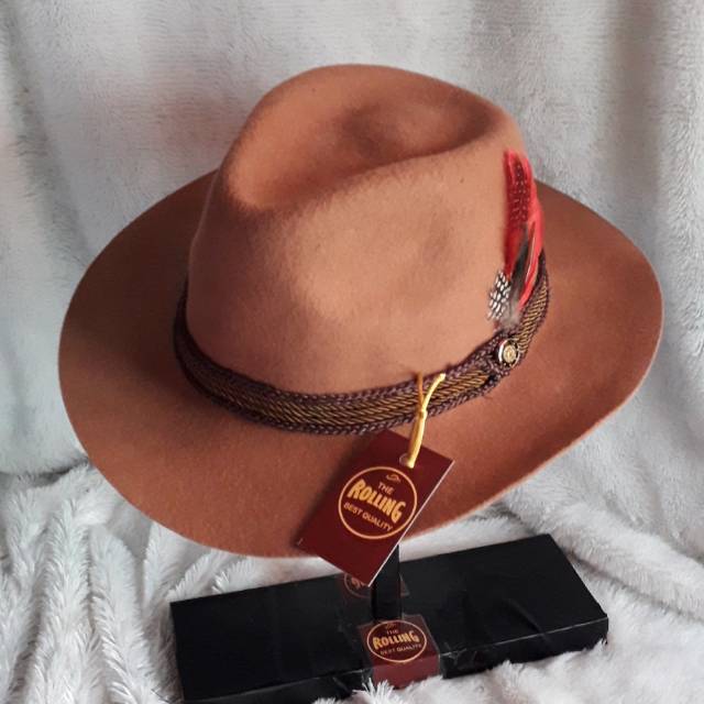 TOPI COWBOY FEDORA COKLAT | TOPI LAKEN FEDORA ORIGINAL