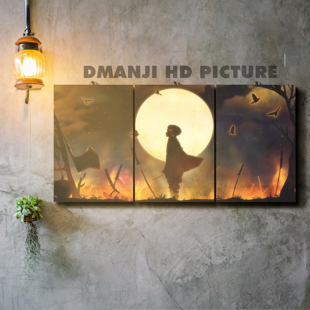 POSTER KAYU MULTIPANEL KIMETSU NO YAIBA / 60X30 / HIASAN DINDING DEMON SLAYER / PAJANGAN KAMAR ANIME-HD - KNY 94