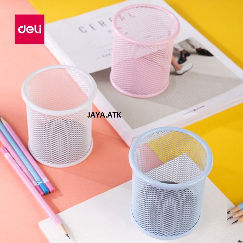 TEMPAT PULPEN ALAT TULIS PENSIL BESI JARING PEN HOLDER JARING BESI DESK ORGANIZER WARNA PASTEL 9153