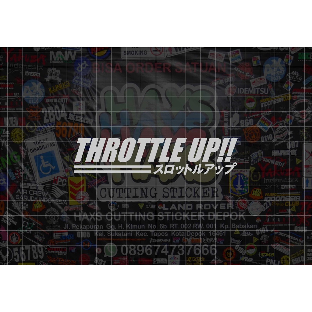 Cutting Sticker Throttle Up Ukuran 11 Cm