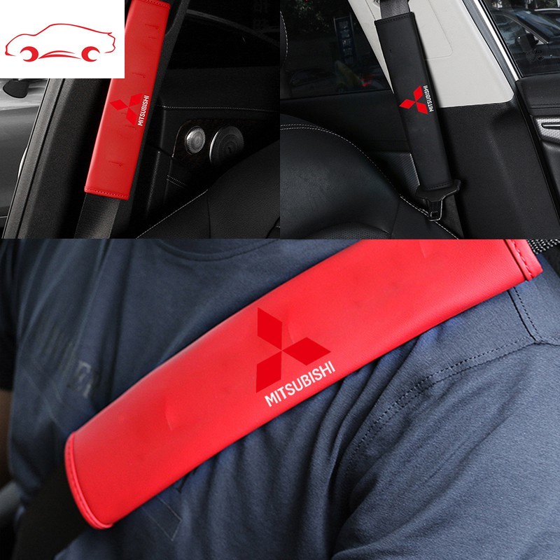 Cover Sabuk Pengaman Mobil Universal Bahan Kulit Untuk Mitsubishi Xpander Triton Lancer Evo Asx Mirage Outlander Grandis Pajero L200