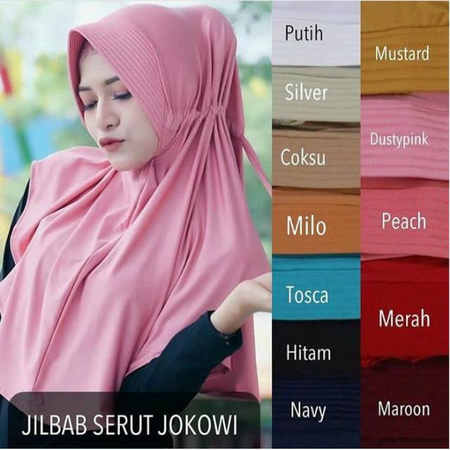 Jilbab Serut Jokowi Pet Antem kerudung hijab instan murah grosir