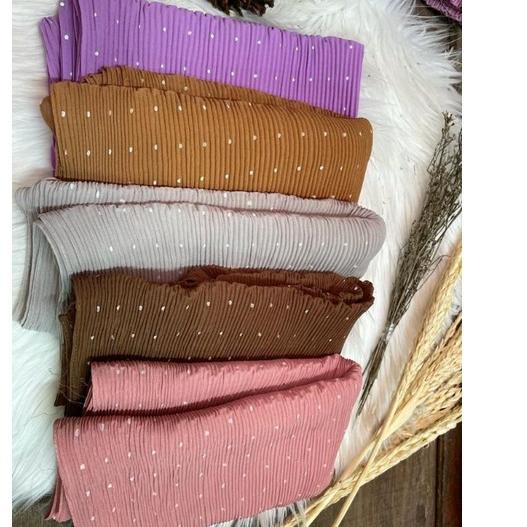 Trend - Pashmina Plisket Polkadot Ceruty Babydoll  Pashmina Polka Tanpa Garis Tengah | Ukuran 175cm 