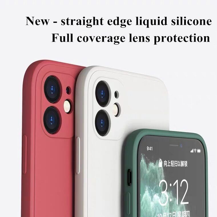 casing iphone tepi lurus case iPhone SE2 11 IP11 Pro Max Untuk Iphone 6s 7Plus 8P i6s iPhone Silikon Kasus For IPX XR XS MAX i11 pro max silicone case