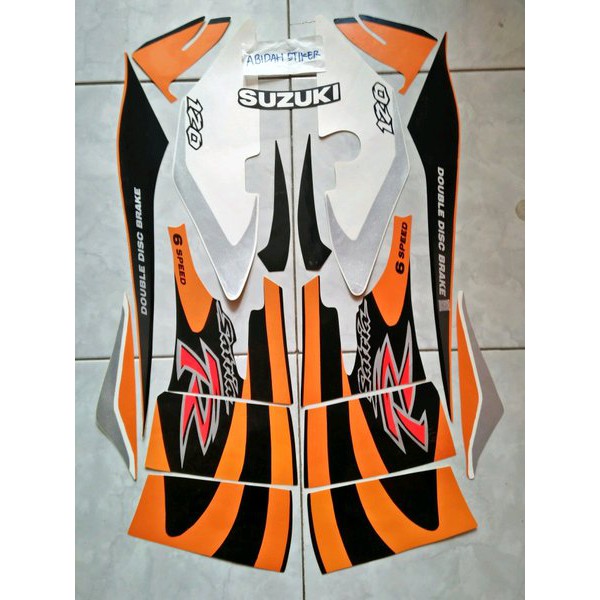 READY TERMURAH   striping satria lumba hitam orange 2002
