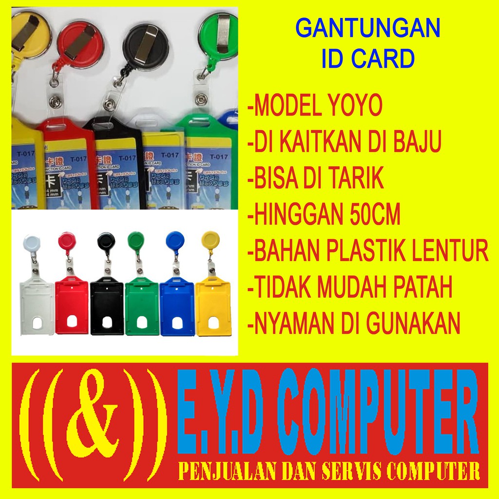 

GANTUNGAN TEMPAT ID CARD SET WARNA NAME TAG FLEXIBLE FLEKSIBEL TARIK 50CM