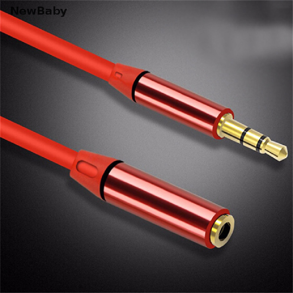 Kabel Adapter Extension Audio 3.5mm 4 Pole Male Female Warna Merah Untuk headphone / earphone