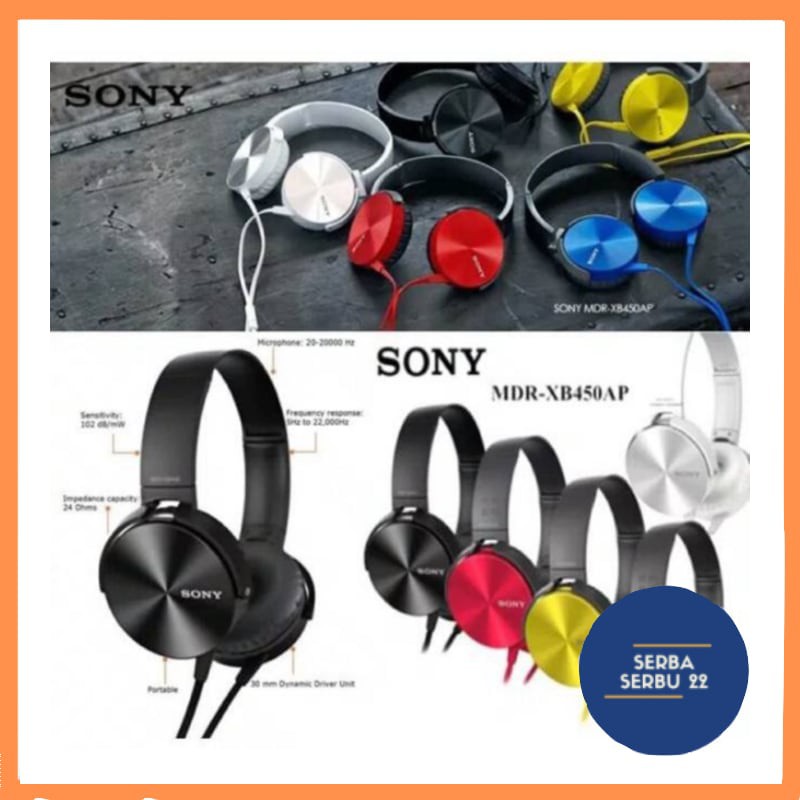 Headset Bando MDR -XB450AP / Earphone XY800 Extra Bass