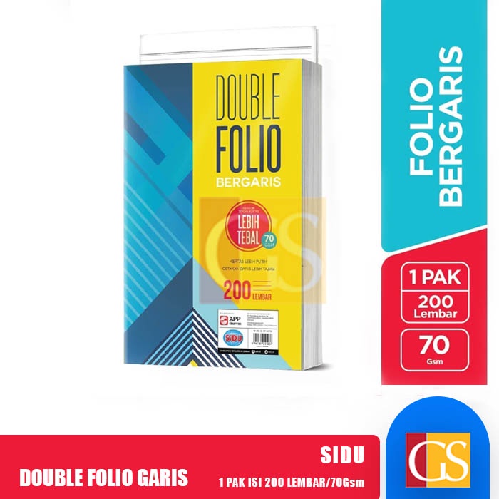 

Kertas Double Folio / Dobel Folio Garis Sinar Dunia Sidu 200 Lembar
