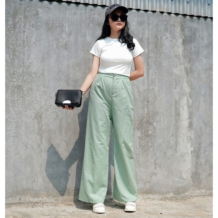 GFS LINEN PJG100cm HIGHWAIST GABBY SEOUL CULOTTES
