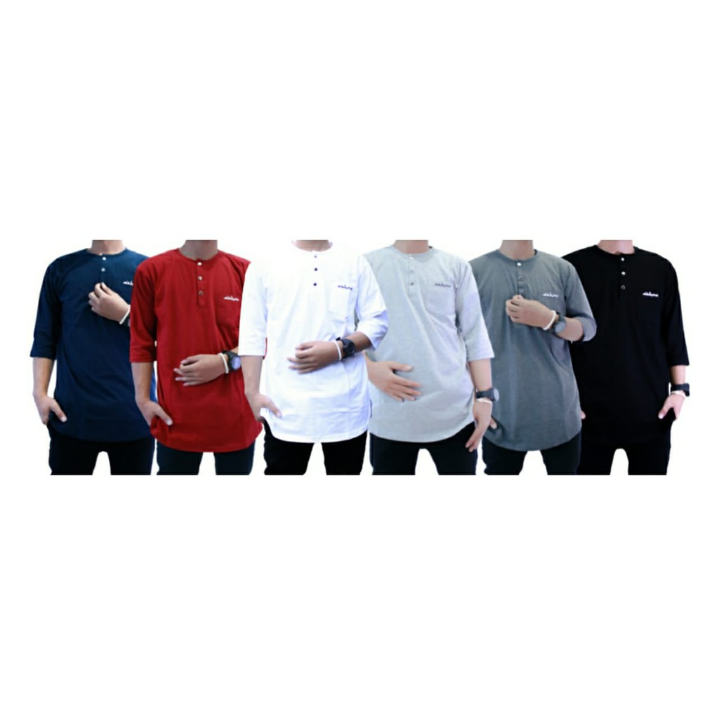 (COD) Baju Koko Kaos Kurta Pria Muslim Kekinian