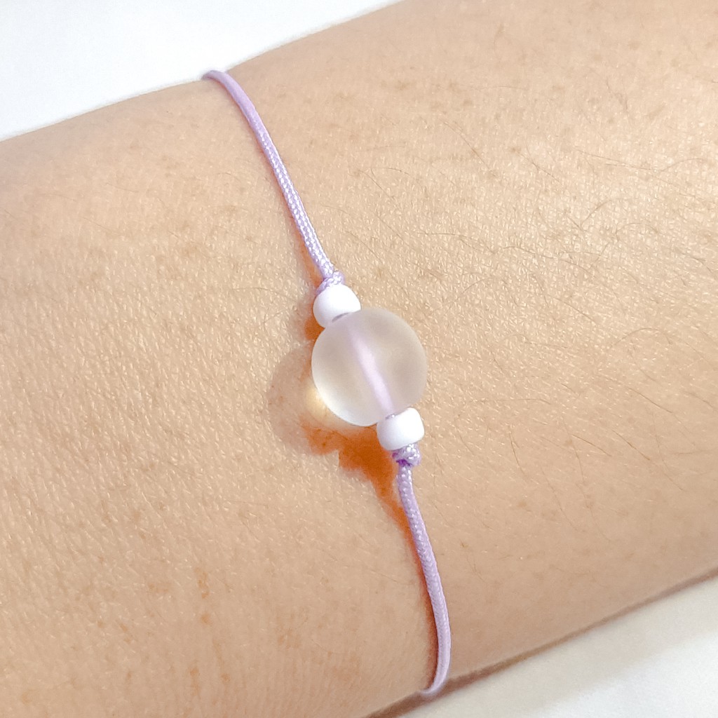 Crystal Bracelet ( gelang tali/ gelang handmade/ gelang simple/ gelang minimalis/ gelang wanita )-Ungu
