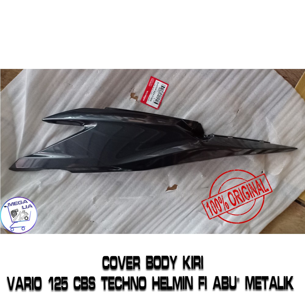 Cover Body Kiri Vario 125 CBS Techno Helm in FI Abu" Metalik ORI HONDA 83600-KZR-600AFB