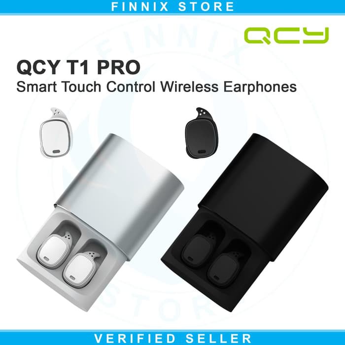 QCY T1 PRO Bluetooth Earphones Bluetooth Headset With Touch Control - Putih