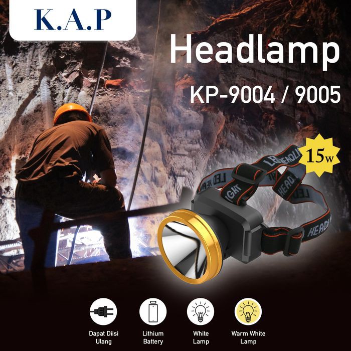 HEADLAMP / SENTER KEPALA TERANG COCOK UNTUK ADVENTURE K.A.P KP-9004