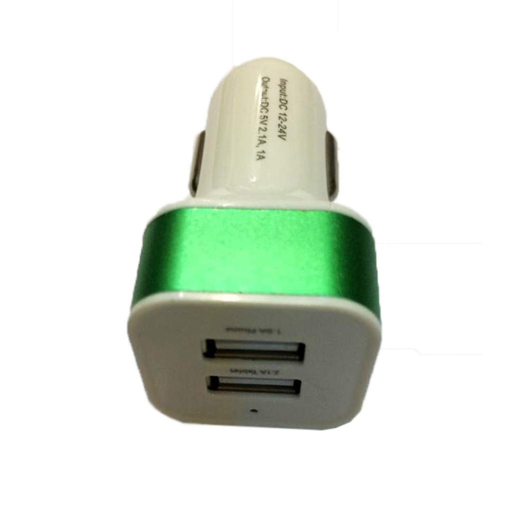 Car Charger 2 USB Charger Mobil 2 Output USB Car Saver HP  - Warna Acak