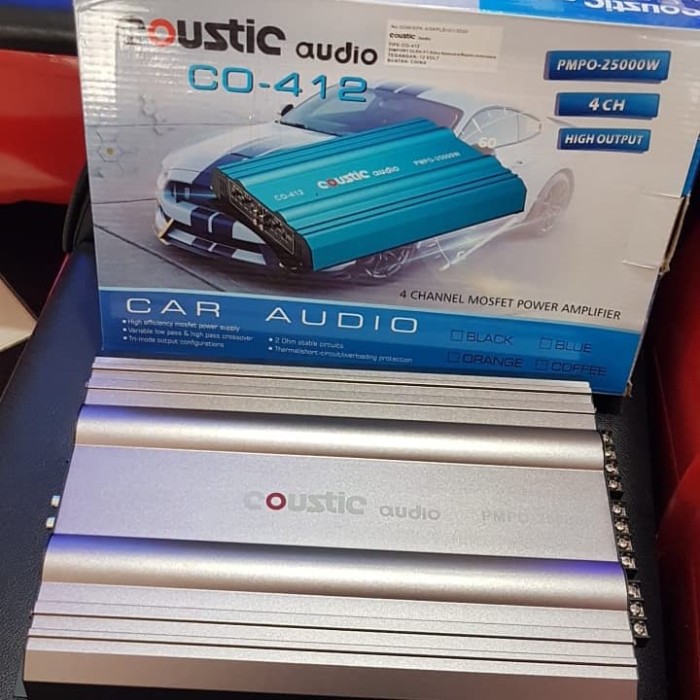 power Amplifier 4 channel merk Coustic audio seri CO - 412 coffe