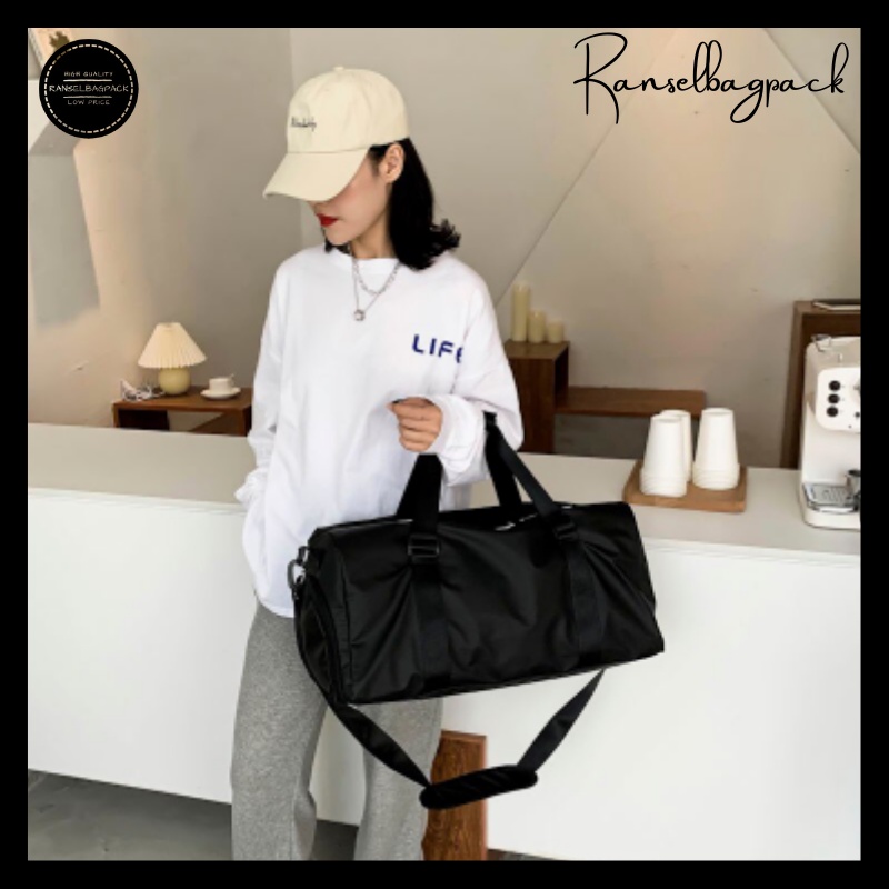 Tas Pakaian Wanita - Tas Travel Gym Olahraga Jumbo Big Size Pulang Kampung Mudik Model Korea Fashion Terbaru Kekinian Stylish Import Lokal Original Besar Murah  Unisex Traveling Wanita Pria Cewek Cowok