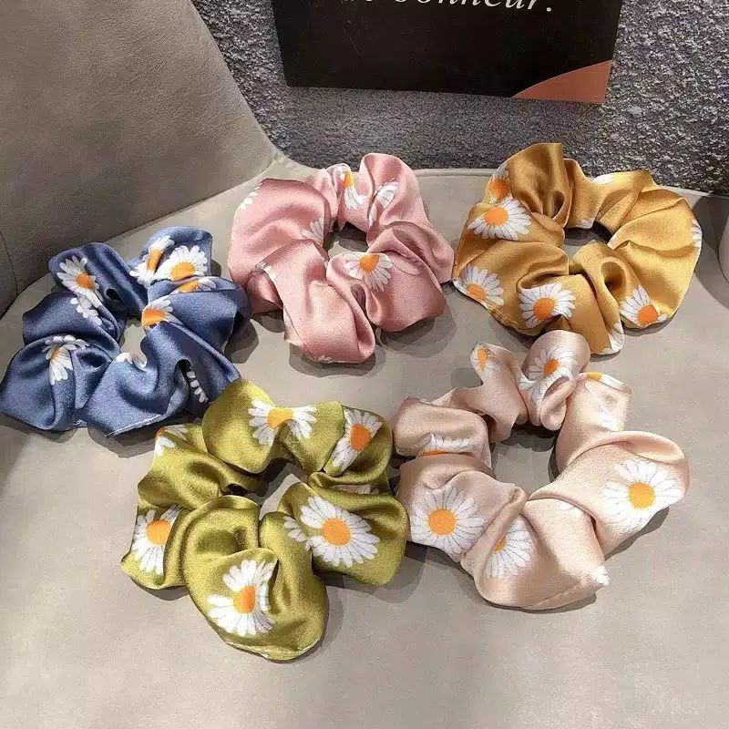 scrunchie elastis KOREA karet ikat rambut fashion Bunga Daisy