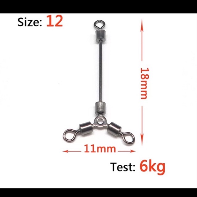 Kili Kili Pancing Tiga Jalur Cabang Dua / Fishing Swivels 3 Ways Ball
