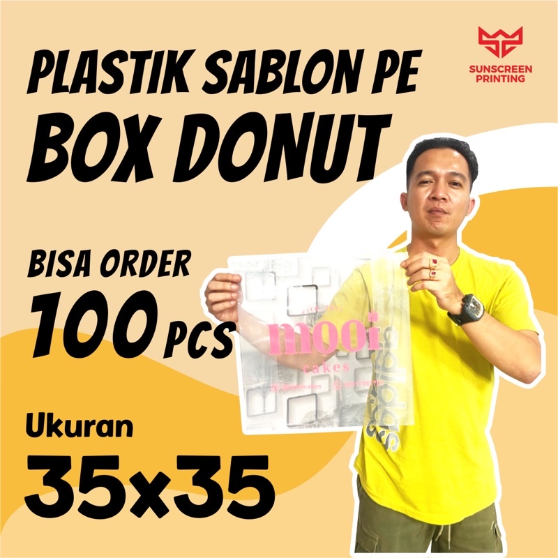 Plastik donat sablon custom PE 35x35 free design