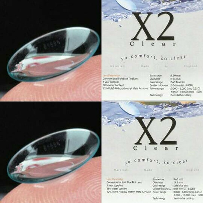 SOFTLENS X2 CLEAR 1 TAHUN ( BENING ) 0.50 SD 4.50 | HARGA PERBOTOL | SEPASANG WAJIB BELI 2 BOTOL