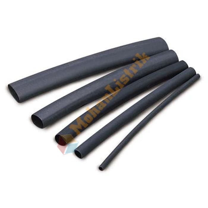 Isolasi Bakar 8 MM Selongsong Heatshrink Selang Hitam Ecer 8mm Kabel Bakar Per 1 Meter