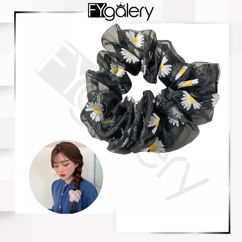 Fygalery ACC159 Ikat Rambut Scrunchie Motif Bunga ...