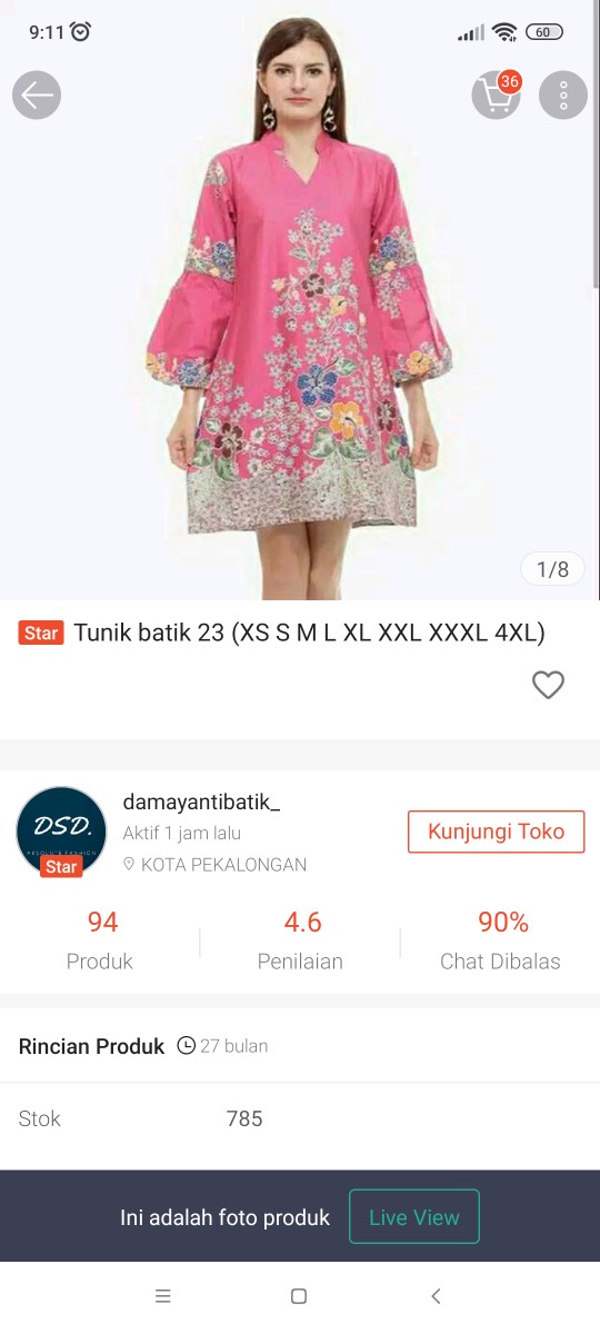 Tunik Batik 23 (xs S M L Xl Xxl Xxxl 4xl)