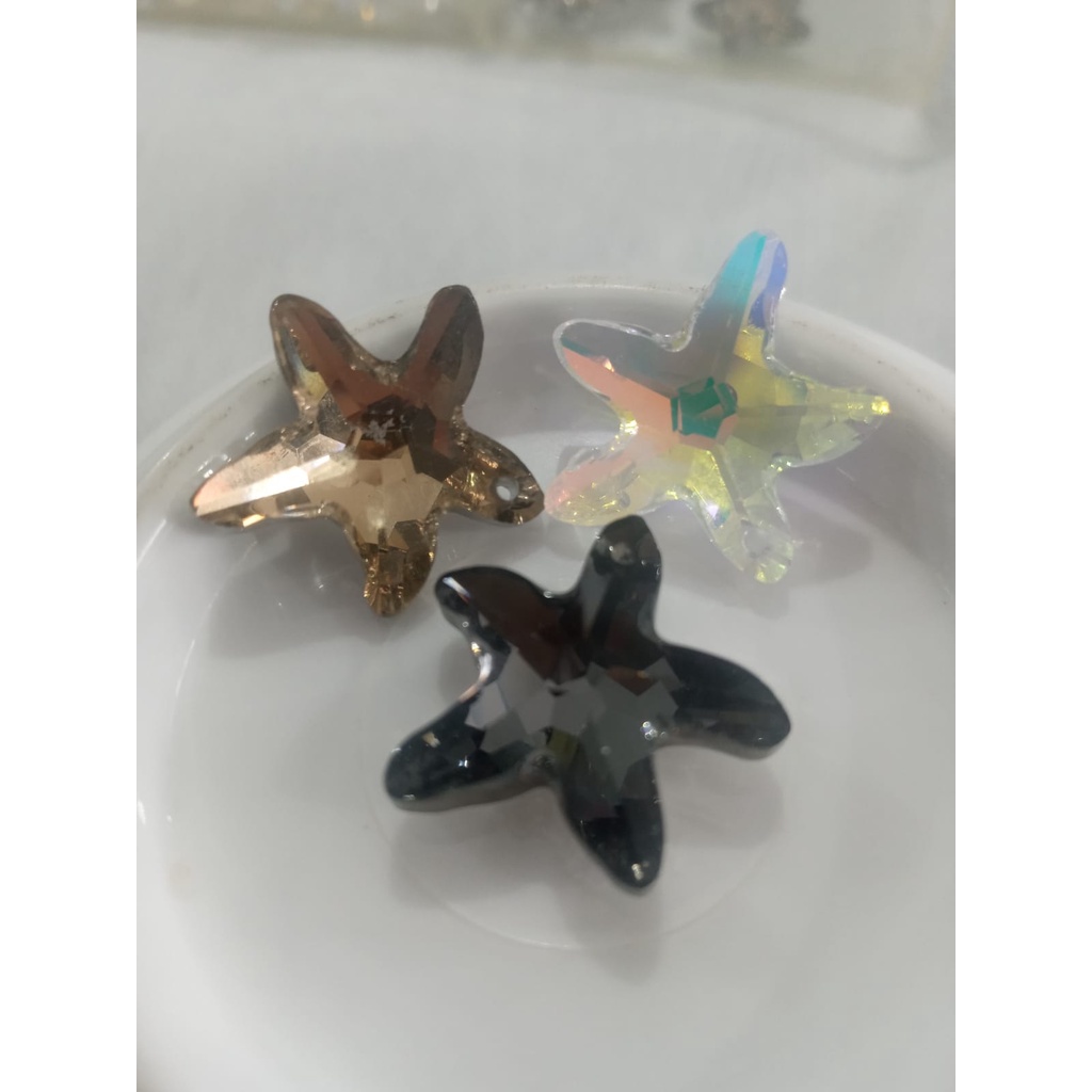 KRISTAL BENING BENTUK BINTANG  / MOTE KRYSTAL CLEAR SHAPE STAR