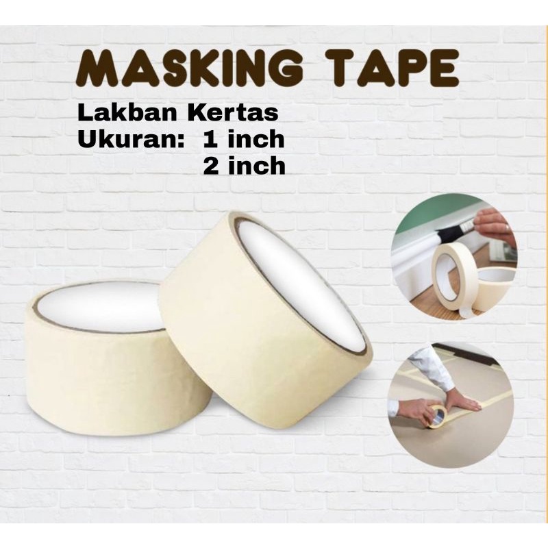 

Lakban Kertas Masking Tape 1 inch 2 inch
