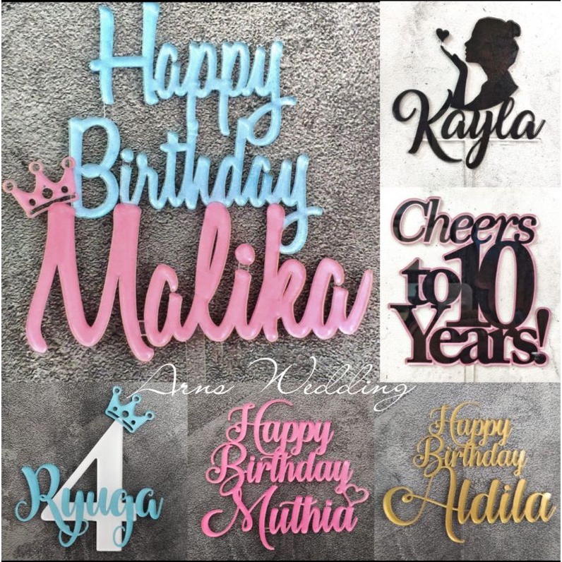 Lasercutting Akrilik Warna Topper Cake Cutting Acrylic Nama Mahar Cutting Mahar Acrylic Mahar Huruf 
