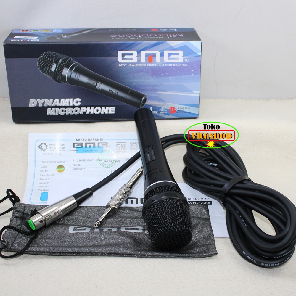 Mic BMB BM-35 Microphone Kabel Original / Mikrofon Karaoke Mik Asli Suara Jernih