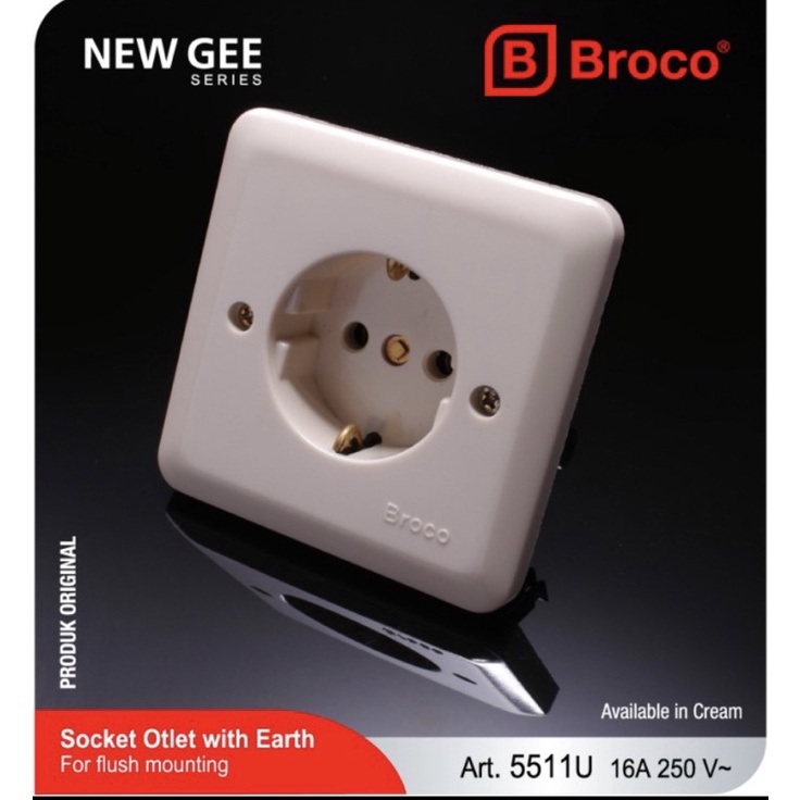 IB STOPKONTAK SAKLAR TUNGGAL / SERI TANAM BROCO NEW GEE CETEKAN COLOKAN INBOW