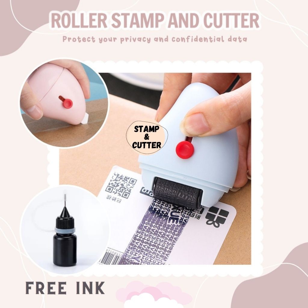 

Roller Stamp and Cutter Stempel Olshop Pelindung Idenditas Data Privasi Penghapus Alamat Resi