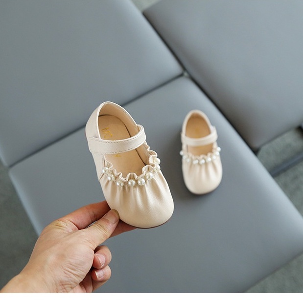 CG SH25-Sepatu Pesta Anak Perempuan Polos Stud Pearl