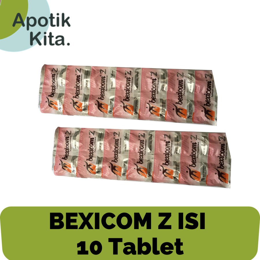 Bexicom Z 10 Tablet Multivitamin Vitamin C, B, E, Zinc Bexicom Zet per Strip Original