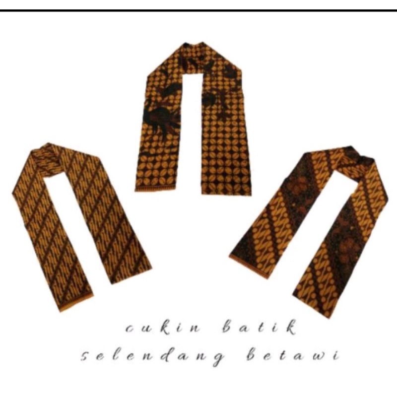 cukin selendang betawi ondel2 selendang batik dan ondel2 ijo,merah,kuning,orange