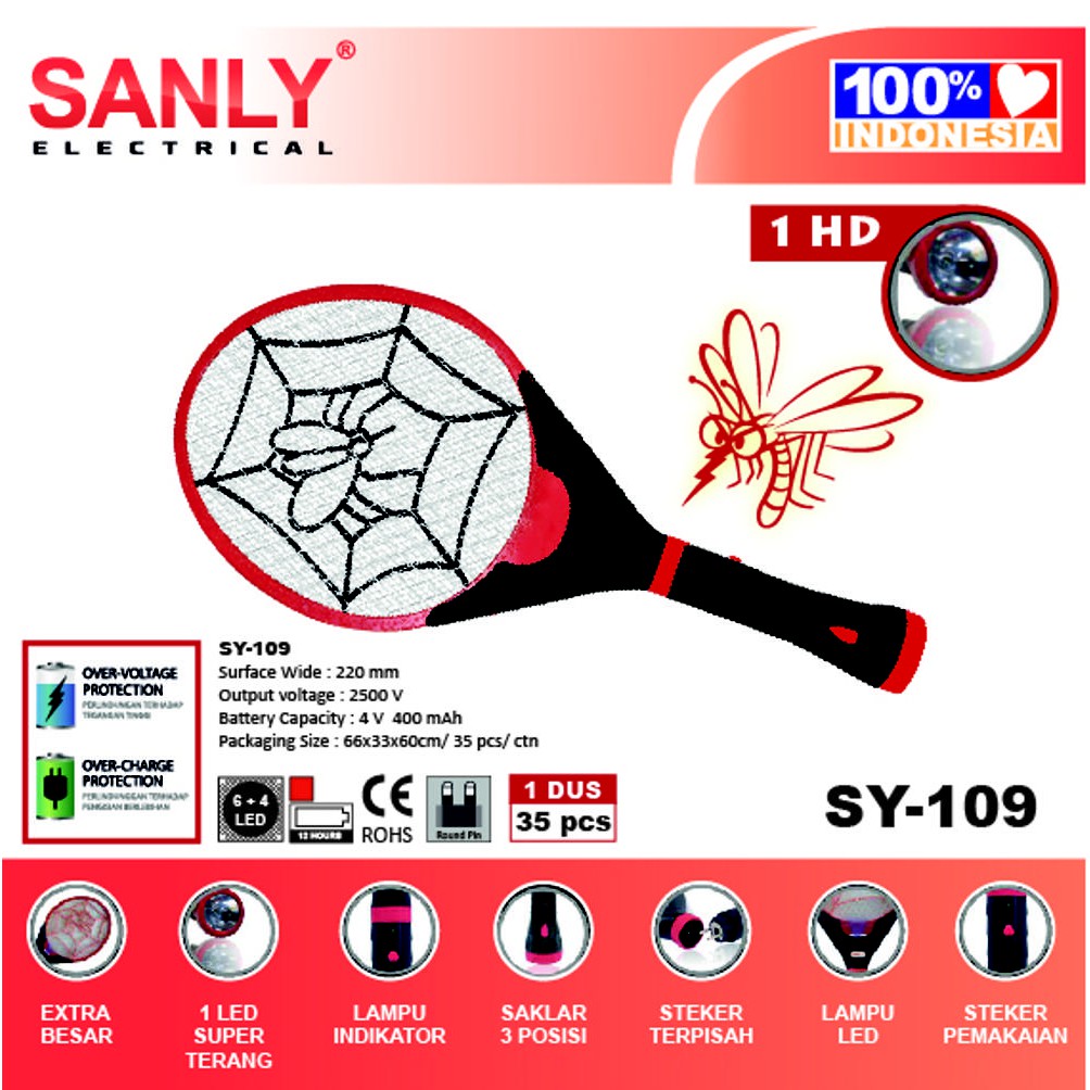Raket Nyamuk Sanly 109