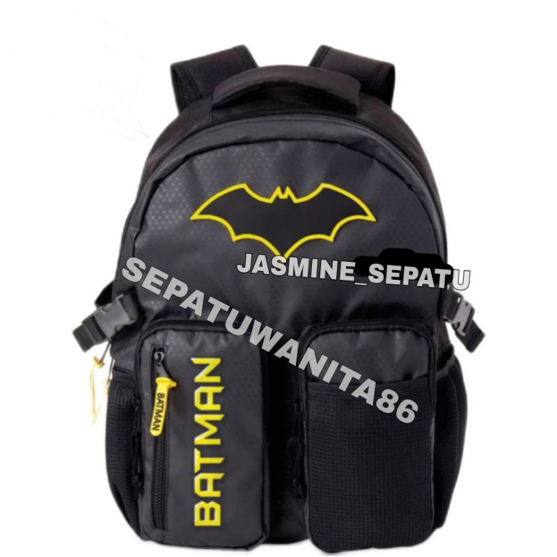 tas ransel anak sekolah laki laki karakter batman/gratis topi jam tangan