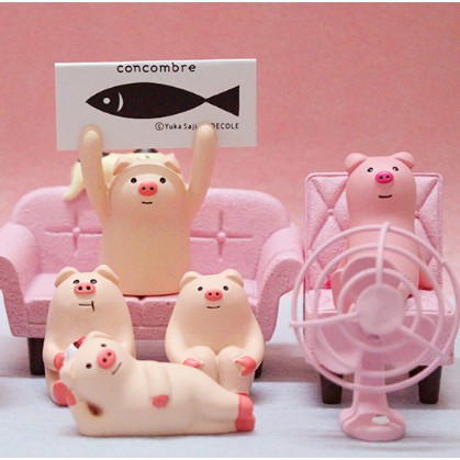 

▨❅Japanese zakka decole pig pink girl heart cute creative message clip business card table top