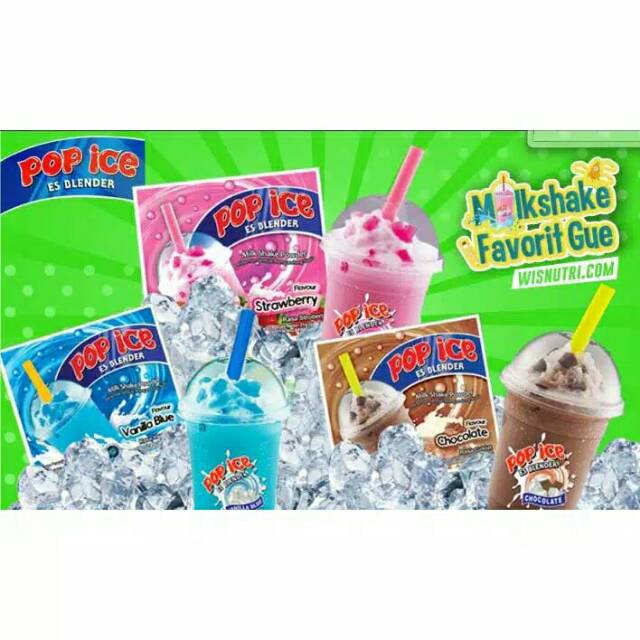 

POP ICE Milkshake All Varian Rasa -- 10 sachet x @25gr