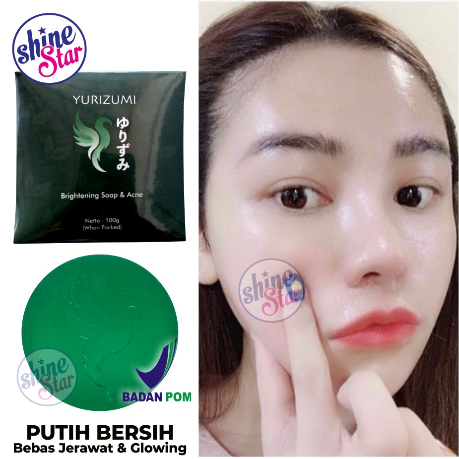 SHINE STAR - TERBARUUU !! Sabun Pemutih Yurizumi Brightening &amp; Acne Soap 100g Original 100% BPOM - Sabun Muka Glowing Penghilang Jerawat dan Flek Hitam Paling Ampuh / Sabun Pembersih Muka Pria Wanita