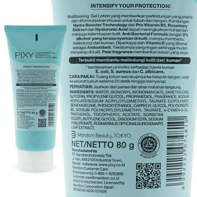 ☃Cutezz_Ching1☃Pixy Aqua Protection Hydra Rich Body &amp; Hand Lotion 80g