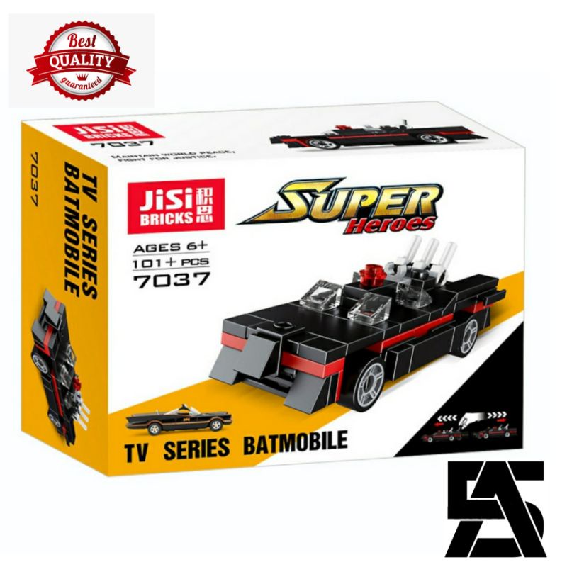 Mainan mobil bricks batman batmobile collection pull back