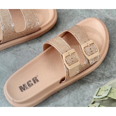 [BEST SELLER] Sandal Slop Jelly Ban 2 Glitter Wanita Korea Cantik Empuk Elegan impor MGR Mokaya Balance (853-B) / Size 37-41