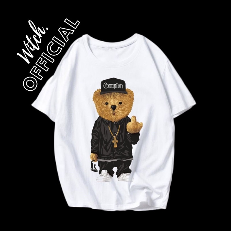 KAOS BAJU Vintage Teddy Bear Hypebeast - Tshirt Vintage Aesthetic Bear Putih Pria Wanita Premium Tee