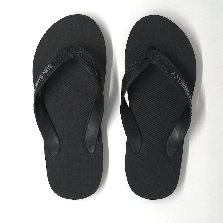 SATUAN Sandal Jepit Sun Swallow Hitam / Full Black 9, 9.5, 10.5, 11 dan 12-12 Full Black Polos