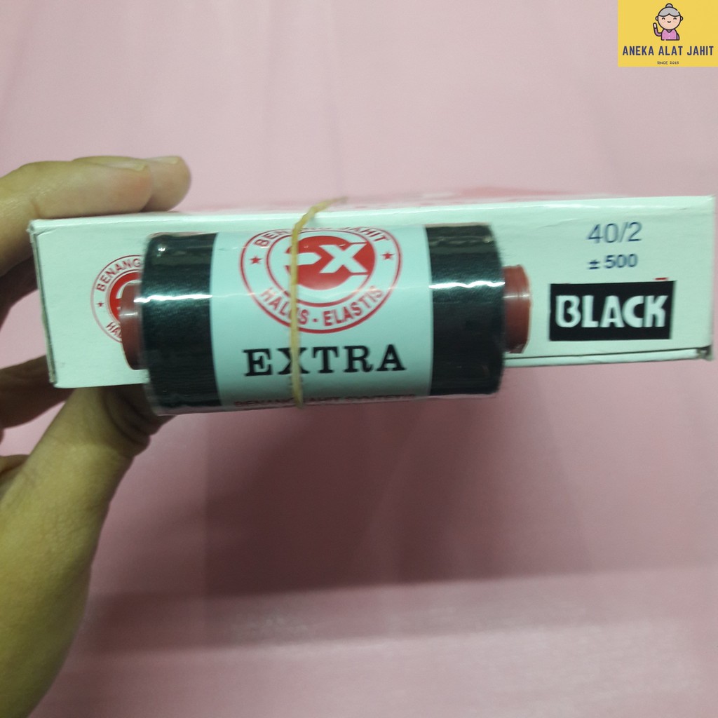 Benang Jahit Extra Satuan - Black (Hitam)