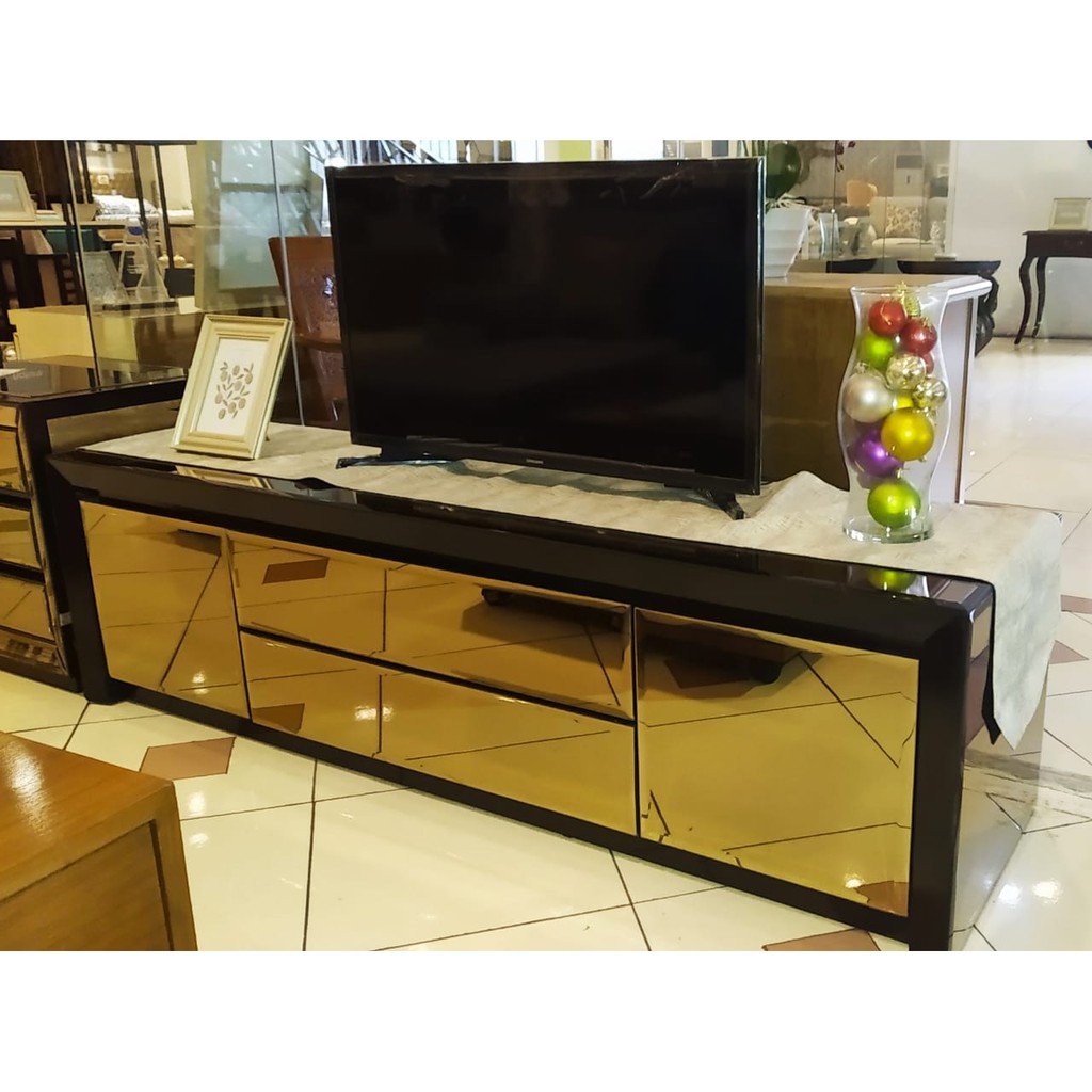 ANEKA Charlie Kabinet Tv Minimalis 2 Laci/Bufet Pendek Kaca/Meja Tv